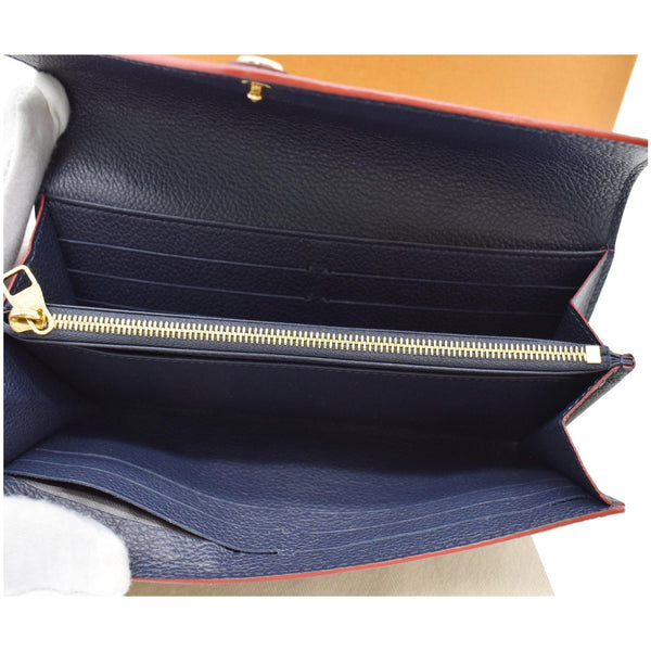 LOUIS VUITTON Sarah Monogram Empreinte Leather Wallet Blue