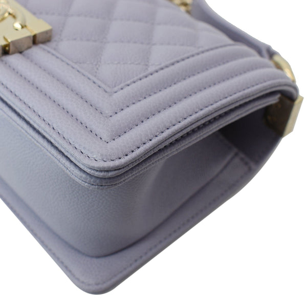 CHANEL CC Boy Small Caviar Leather Shoulder Bag Lavender