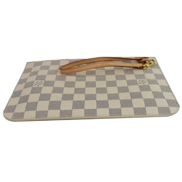 Louis Vuitton Wristlet Pouch Damier Azur Neverfull MM upside view