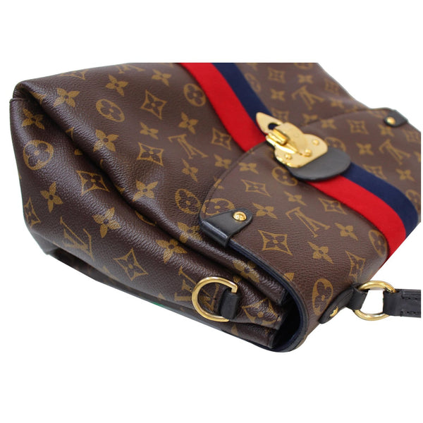 Buckle Closure Georges Monogram Canvas Satchel Bag