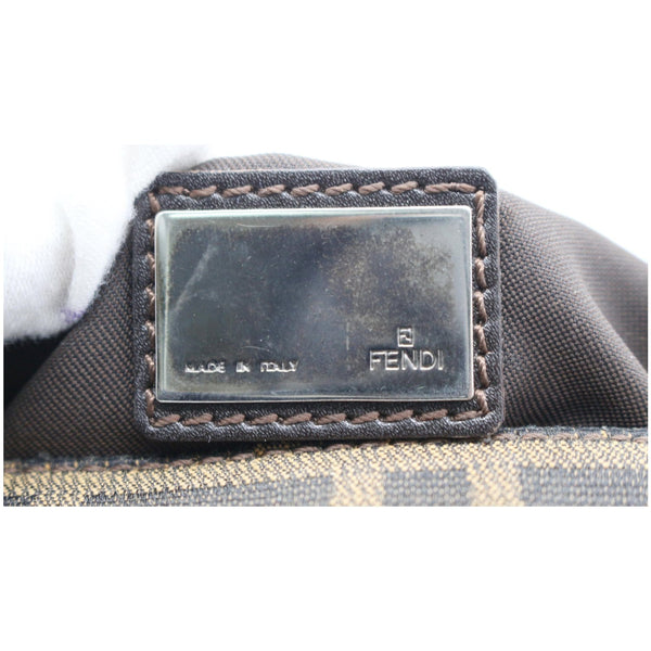 FENDI Zucca Canvas Buckle Shoulder Bag Tobacco Brown