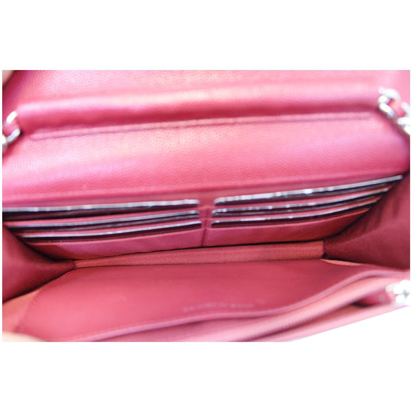 CHANEL Wallet On Chain WOC Caviar Leather Clutch Crossbody Bag Red