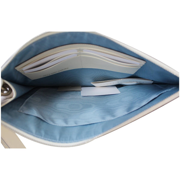 GUCCI GUCCY Star Print Leather Clutch Bag White 510489