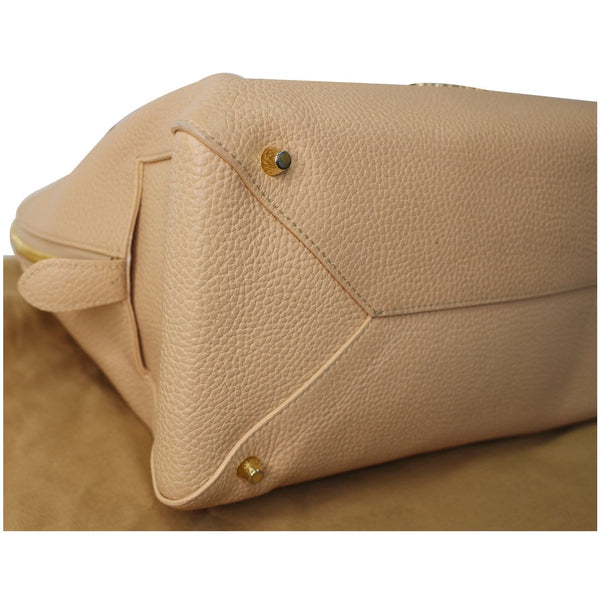 BURBERRY London Greenwood Grainy Leather Bowling Bag Nude