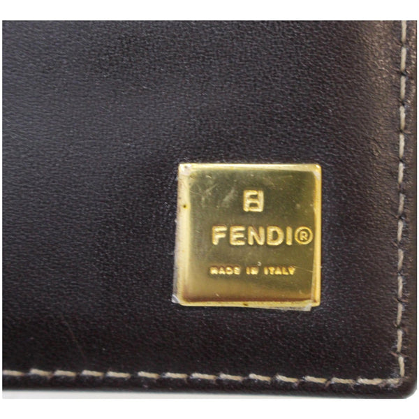 FENDI Trifold Zucca Vinyl Coated Wallet Brown