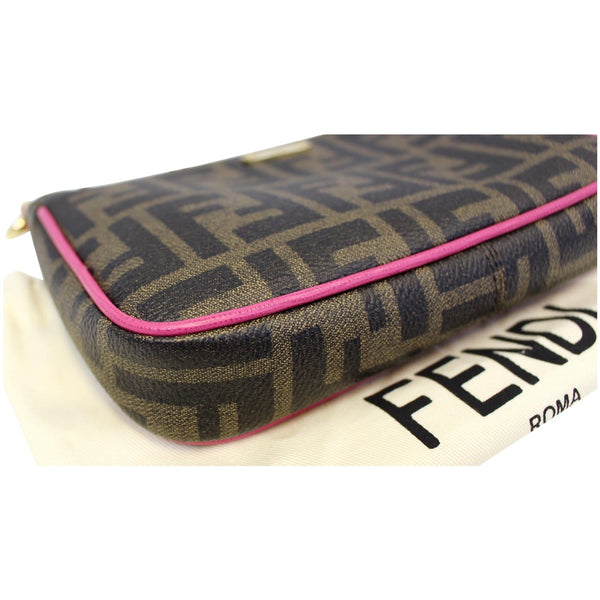 FENDI Spalmati Zucca Pochette Pouch Fuchsia-US