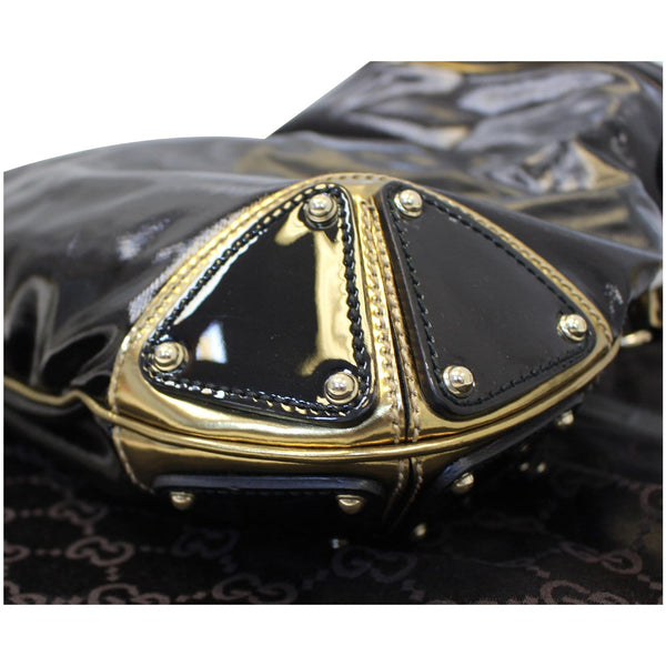 GUCCI Indy Babouska Leather Top Handle Shoulder Bag Black 185566