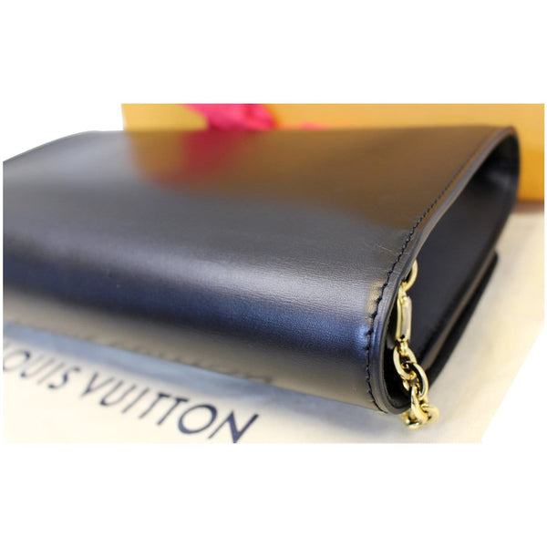 LOUIS VUITTON Chain Louise GM Noir Leather Shoulder Crossbody Bag-US