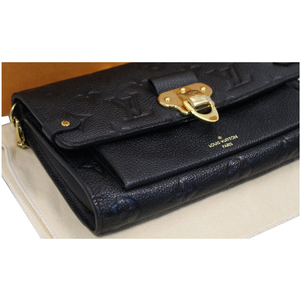 LOUIS VUITTON Vavin Monogram Empreinte Chain Wallet Black