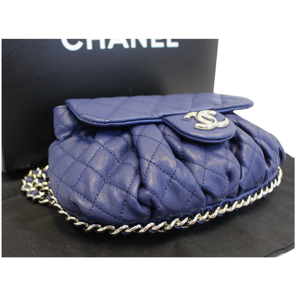 Chanel Chain Around Messenger Calfskin Crossbody Bag Navy Blue