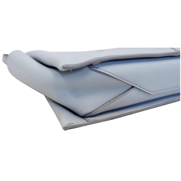 CELINE Trifold Smooth Leather Chain Crossbody Clutch Bag Blue