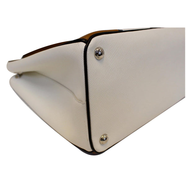 Prada Galleria Bag Striped Leather Tote Bag - underside View