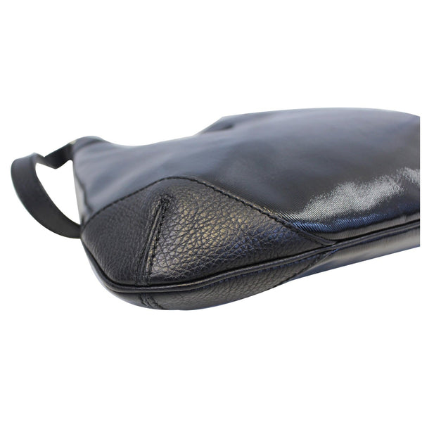 GUCCI Canvas Leather Trim Hobo Bag Black 257296