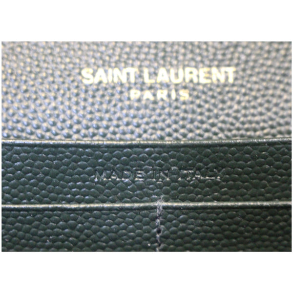 YVES SAINT LAURENT Chevron Grain De Poudre Envelope Chain Bag Olive Green