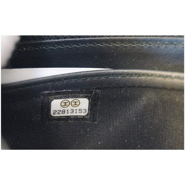 Chanel Boy Large Flap Lambskin Leather Wallet Black inside view