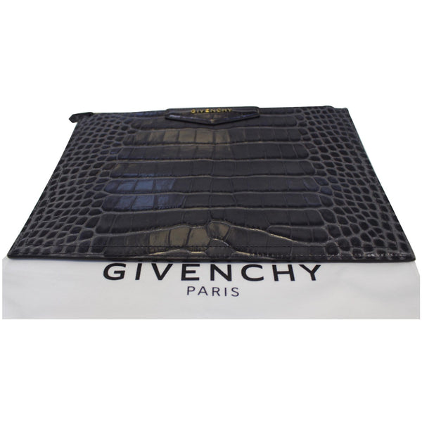 GIVENCHY Medium Antigona Croc Embossed Leather Pouch Grey - 25% OFF