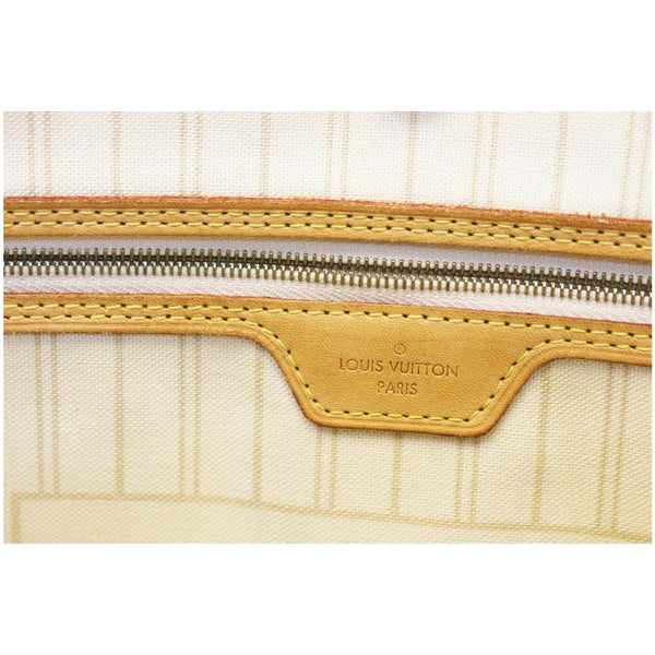 Louis Vuitton Neverfull MM Damier Azur Tote Bag - lv logo