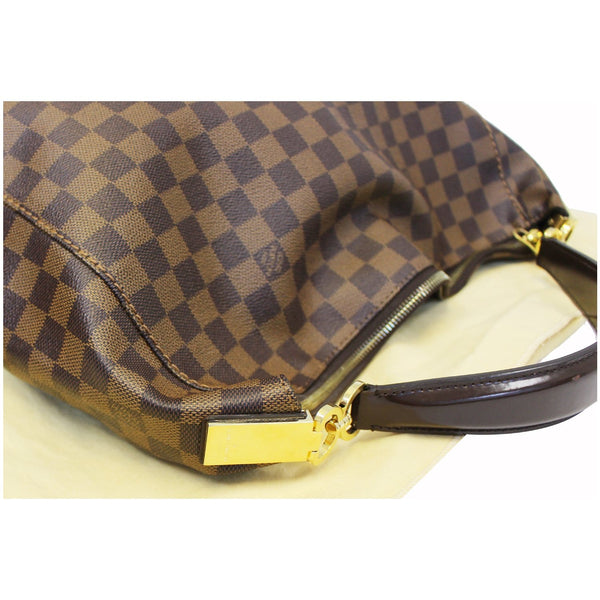LOUIS VUITTON Damier - Portobello Ebene Shoulder Handbag - gold zip