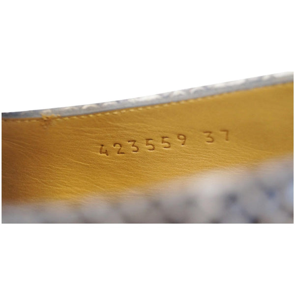 Gucci Mid-Heel GG Snakeskin Loafer Size US 7 Grey - item code