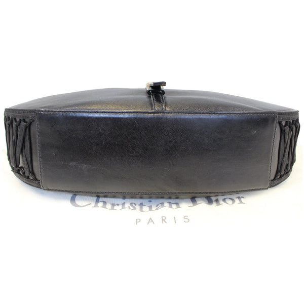 CHRISTIAN DIOR Lace Up Admit It Leather Hobo Bag Black