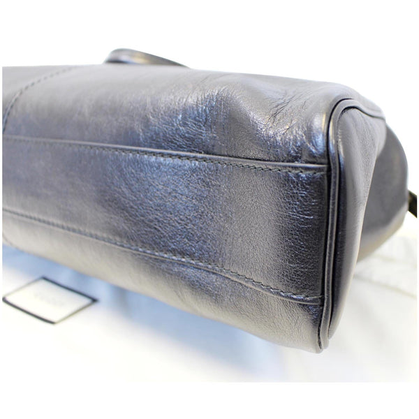 GUCCI Rebelle Top Handle Black Leather Satchel Handbag-US