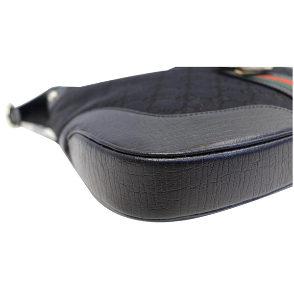 GUCCI GG Canvas Web Hobo Bag Black 130779-US
