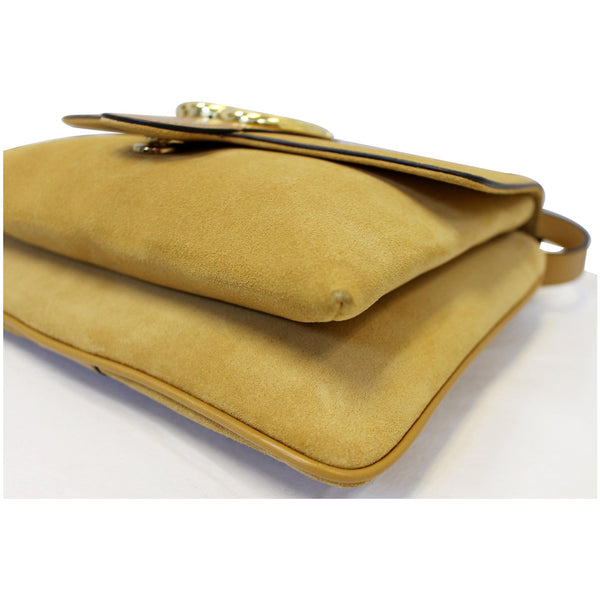 GUCCI Arli Medium Suede Leather Shoulder Crossbody Bag Mustard Yellow