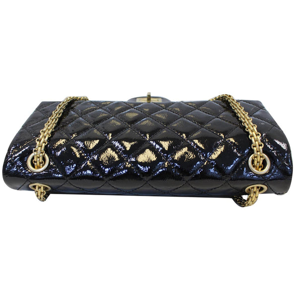 CHANEL Reissue Double Flap Patent Leather Shoulder Bag Black