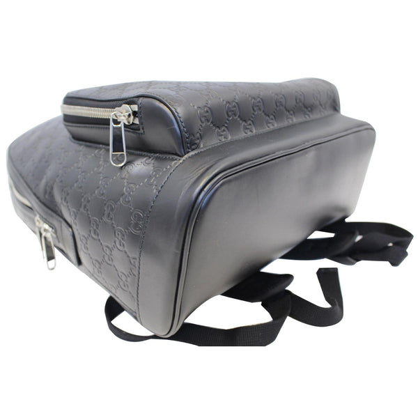 GUCCI GG Signature Leather Backpack Bag Black 406370