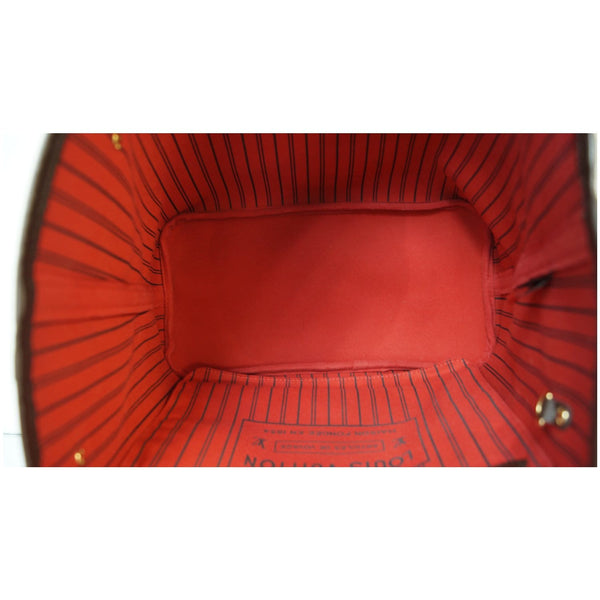 Louis Vuitton Neverfull MM Damier Ebene Tote Bag inside view