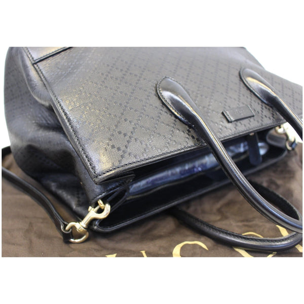 GUCCI Bright Diamante Medium Top Handle Bag Black