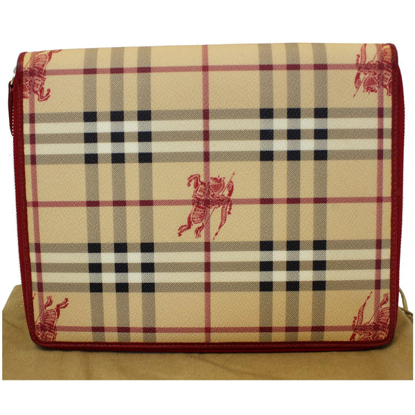 BURBERRY Check Leather iPad Cover Red-US