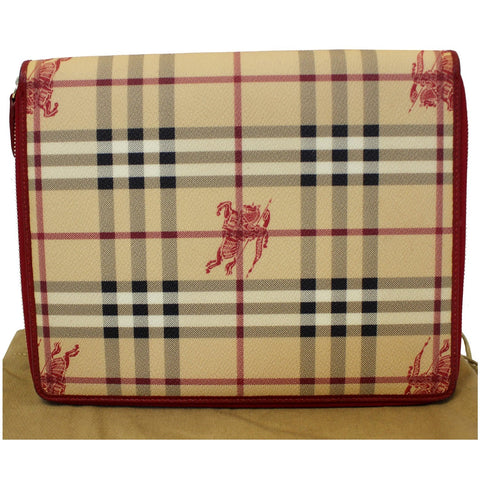 BURBERRY Check Leather iPad Cover Red-US