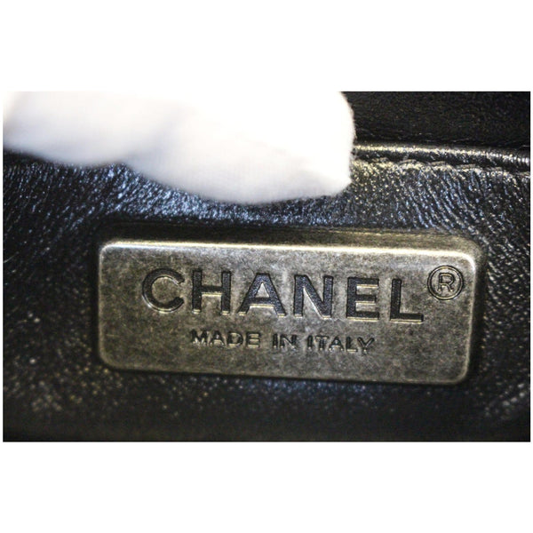 CHANEL Mini Boy Galuchat Stingray Flap Bag Black Silver-US