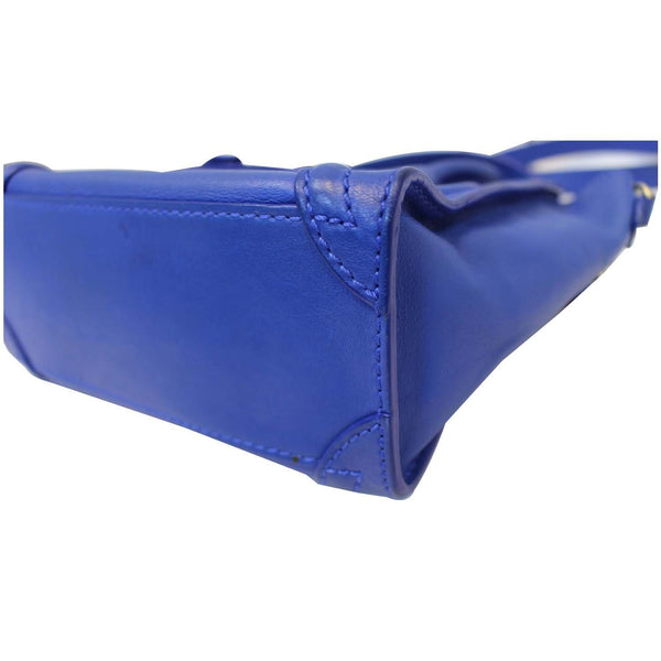 CELINE Nano Luggage Smooth Leather Tote Crossbody Bag Blue