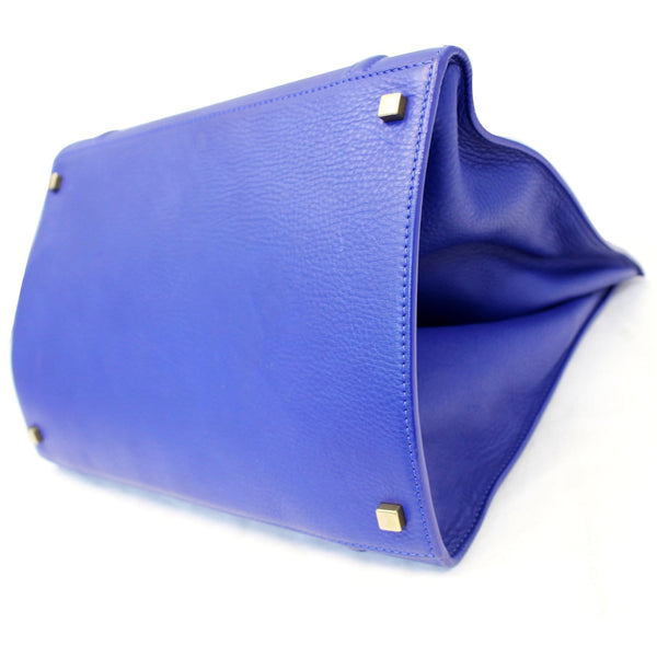 CELINE Phantom Luggage Medium Blue Leather Tote Bag-US