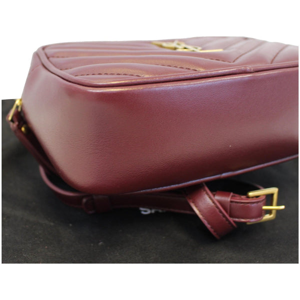 YVES SAINT LAURENT Chevron Lou Leather Belt Bag Burgundy