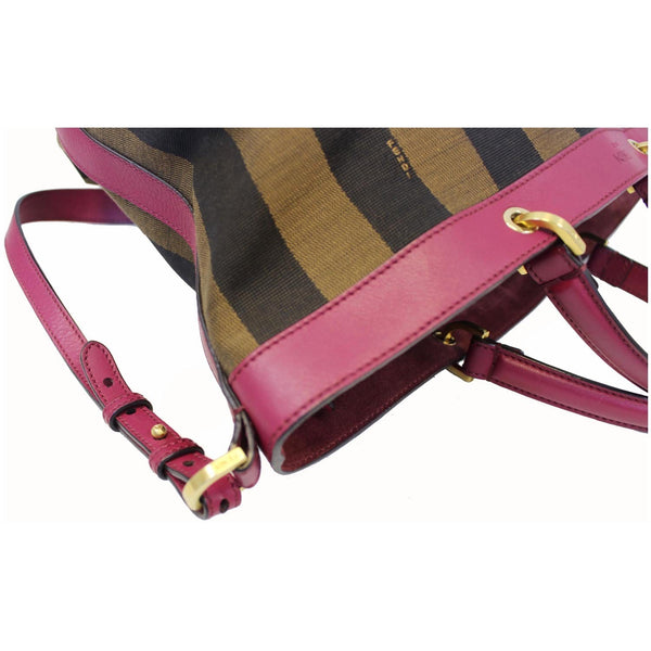 Fendi Tobacco Pequin Stripe Canvas Large - side view
