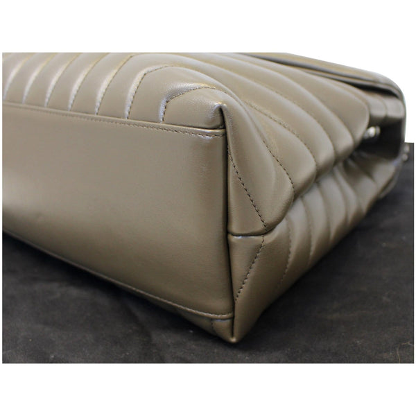 YVES SAINT LAURENT Matelasse Loulou Monogram Calfskin Shoulder Bag Grey