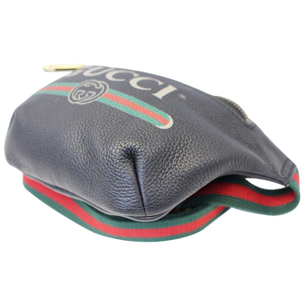 GUCCI Print Leather Black Belt Waist Bum Bag Small 527792