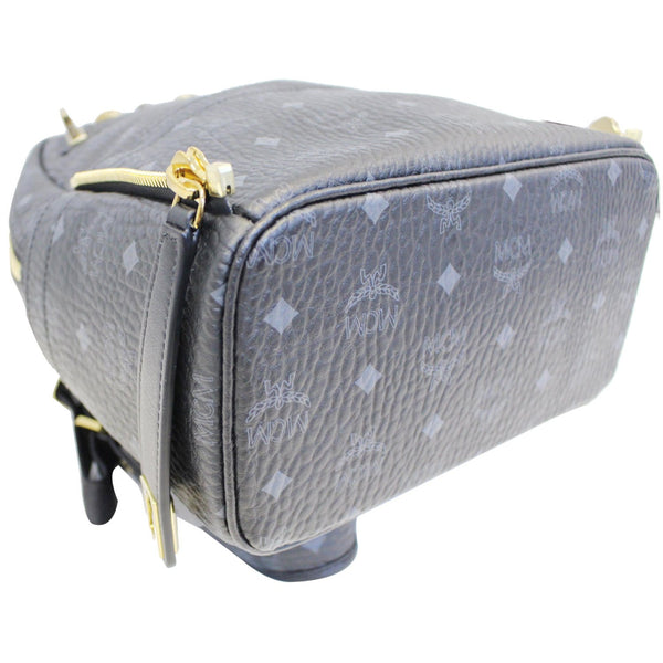 MCM Stark Visetos Backpack Bag Black - back view