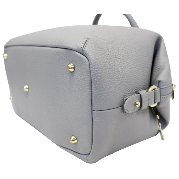 Versace Collection Pebbled Leather Shoulder Bag Grey