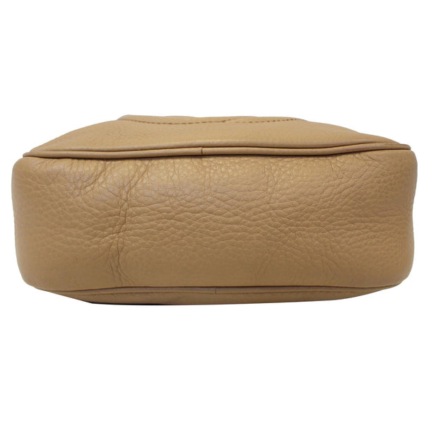 GUCCI Soho Disco Pebbled Leather Small Crossbody Bag Beige 308364-US