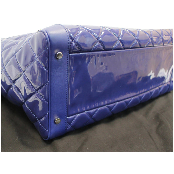 CHANEL Timeless XL Quilted Carry-on Patent Leather Tote Royal Blue