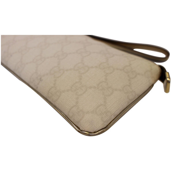 Gucci Clutch Bag GG Canvas Wristlet Pochette White - discount