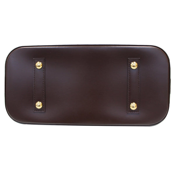 LOUIS VUITTON Alma MM Damier Ebene Satchel Bag Brown