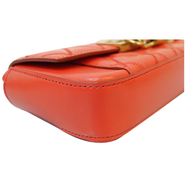 GIVENCHY GV3 Mini Quilted Leather Crossbody Bag Orange DD7110