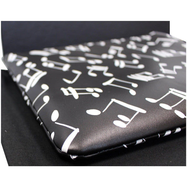 YVES SAINT LAURENT Calfskin Musical Notes Zip Pouch Black - Final Sale