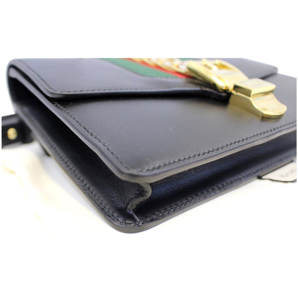 Gucci Belt Sylvie Calfskin Leather Bumbag Black - right view