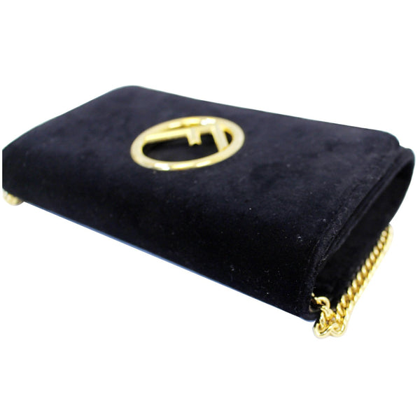 Fendi Wallet Velvet On Chain Crossbody Bag - left view